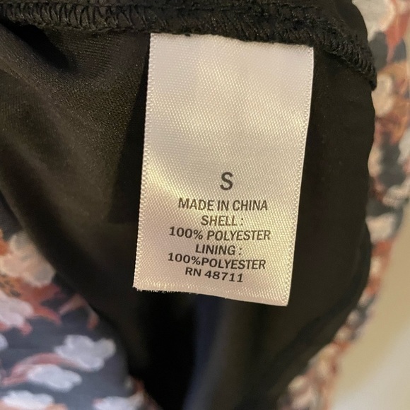 NWT size S black lined with a sheer floral overlay color red, orange black pink - Picture 9 of 11